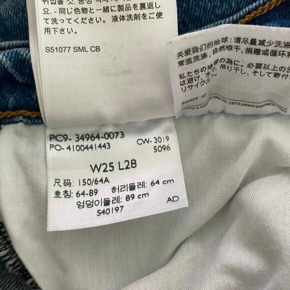 Levi's Wedgie Straight Medium Wash 25 X 27 - Excellent - Picture 12 of 13